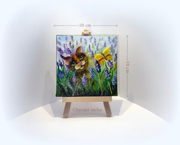photo_2025-02-05_21-44-16 Petite toile Chat et papillon 10 cm X 10 cm