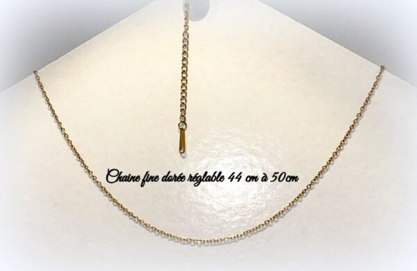 chaine fine dorée reglable de 44 cm à 50cm Chaine tour de cou