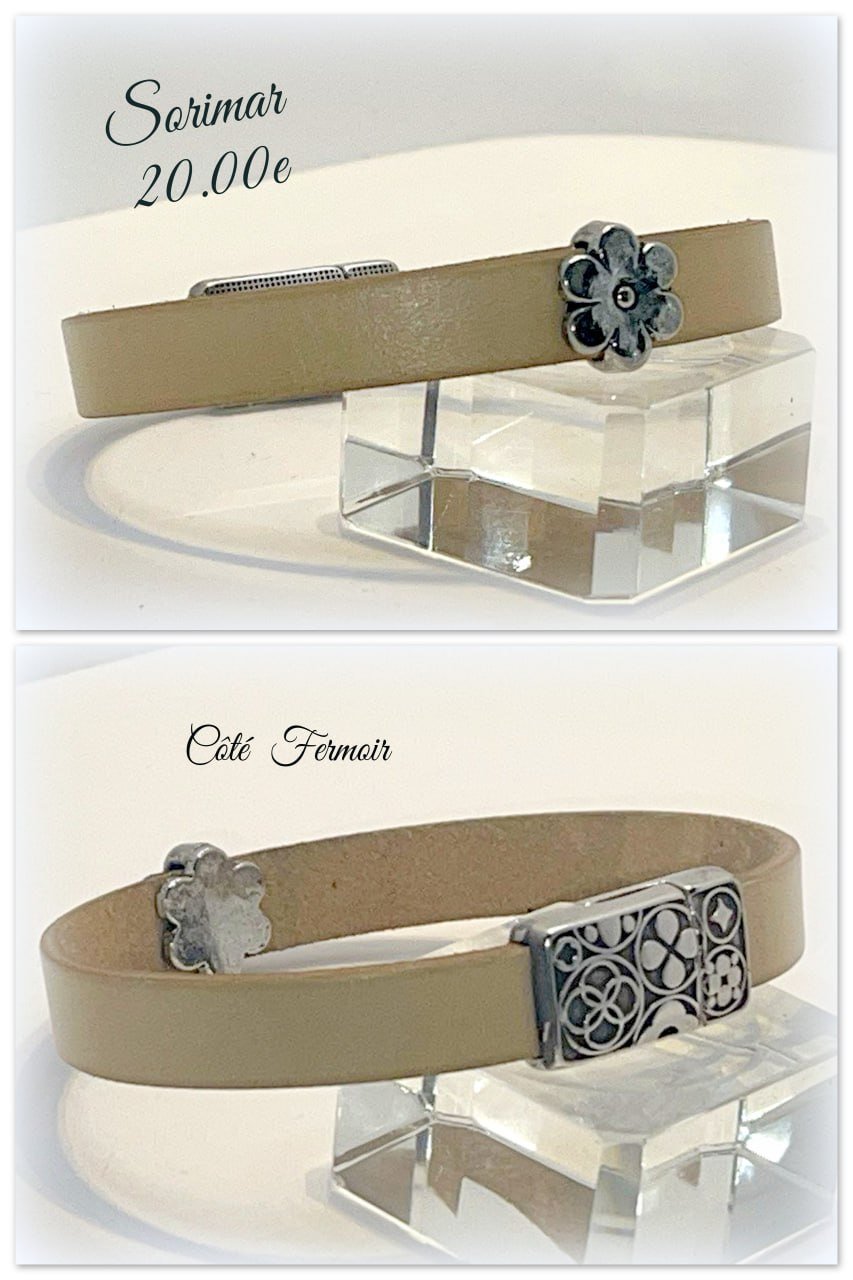 Bracelet cuir femme 20 cm